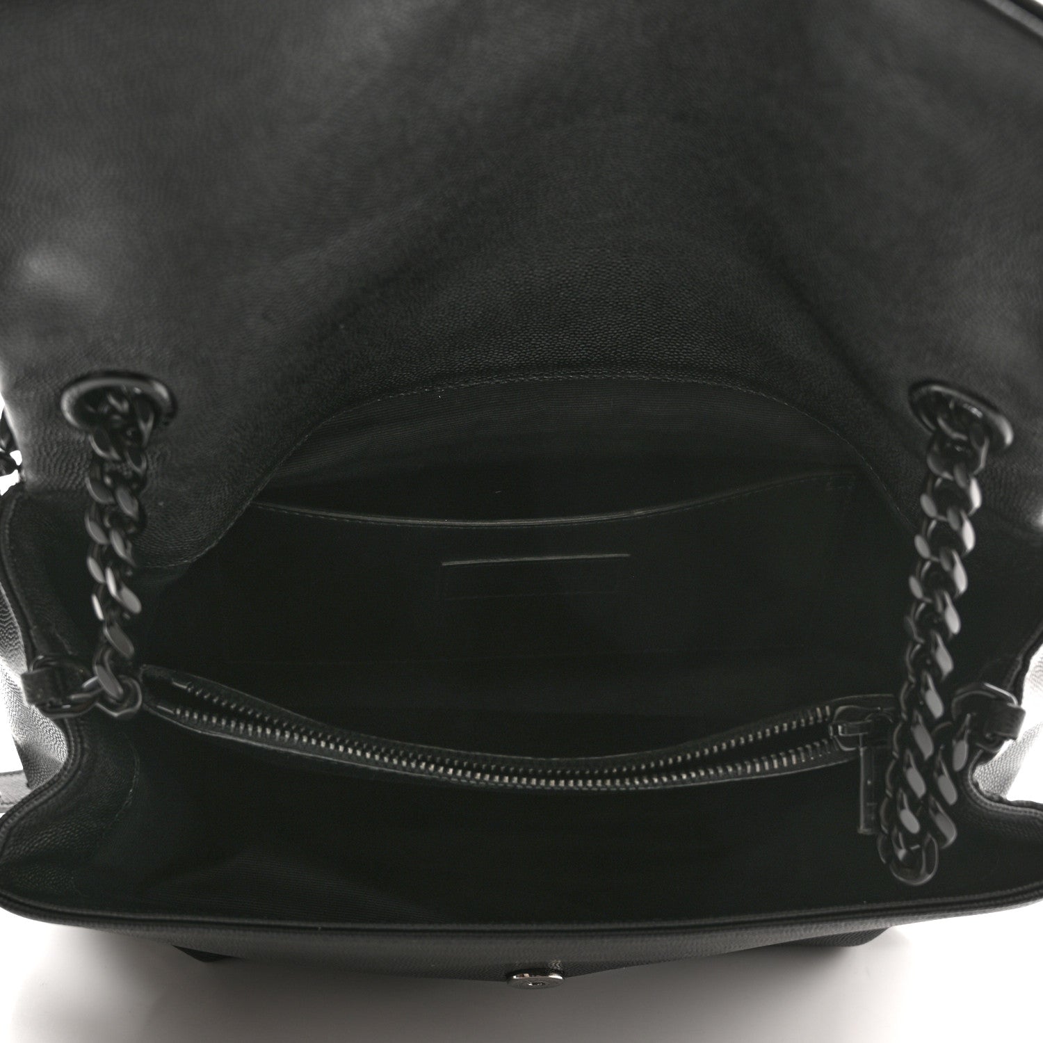 Saint Laurent Grain De Poudre Medium West Hollywood Monogram Fold-Over Black 7 of 12