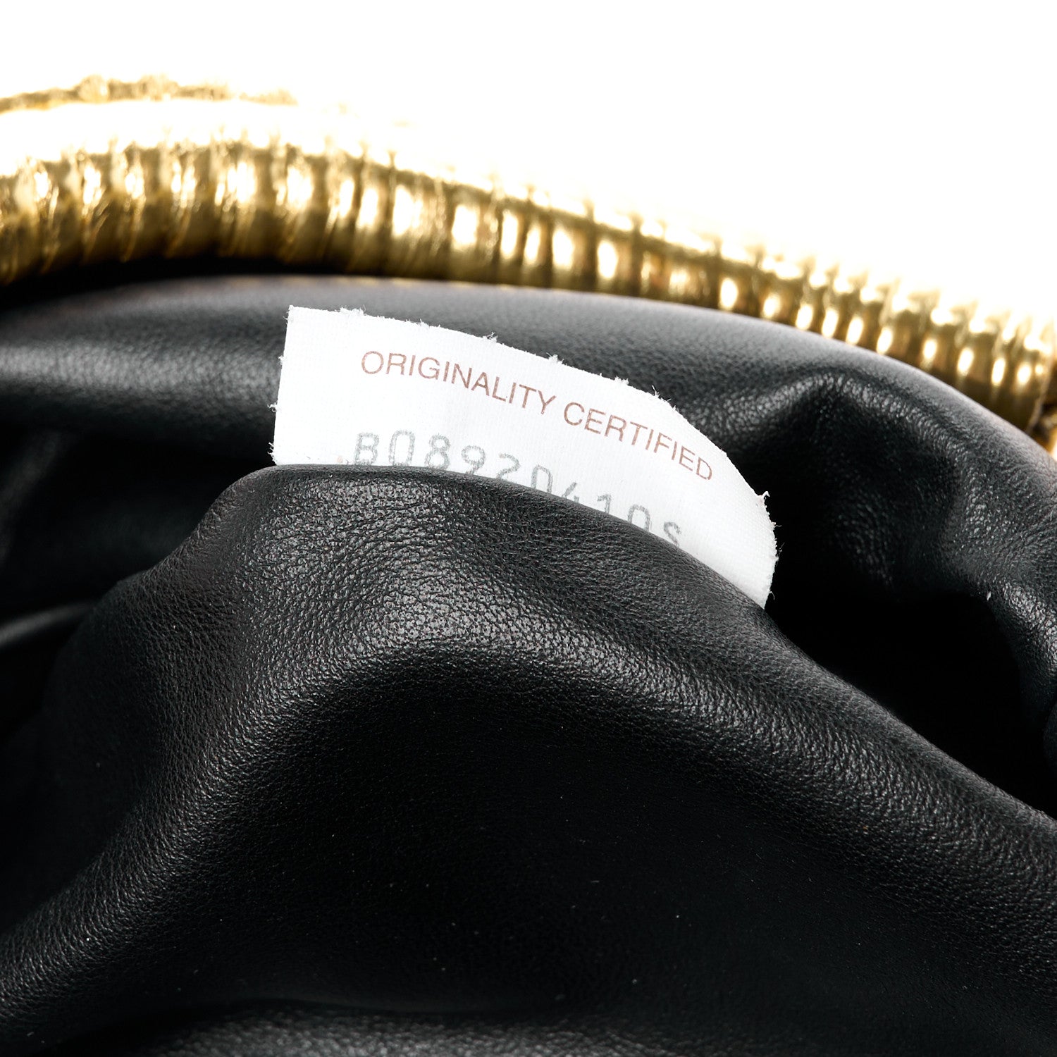 Bottega Veneta Metallic Bark Calfskin Embossed The Pouch Oversized Clutch Oro 8 of 11