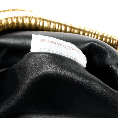 Bottega Veneta Metallic Bark Calfskin Embossed The Pouch Oversized Clutch Oro 8 of 11