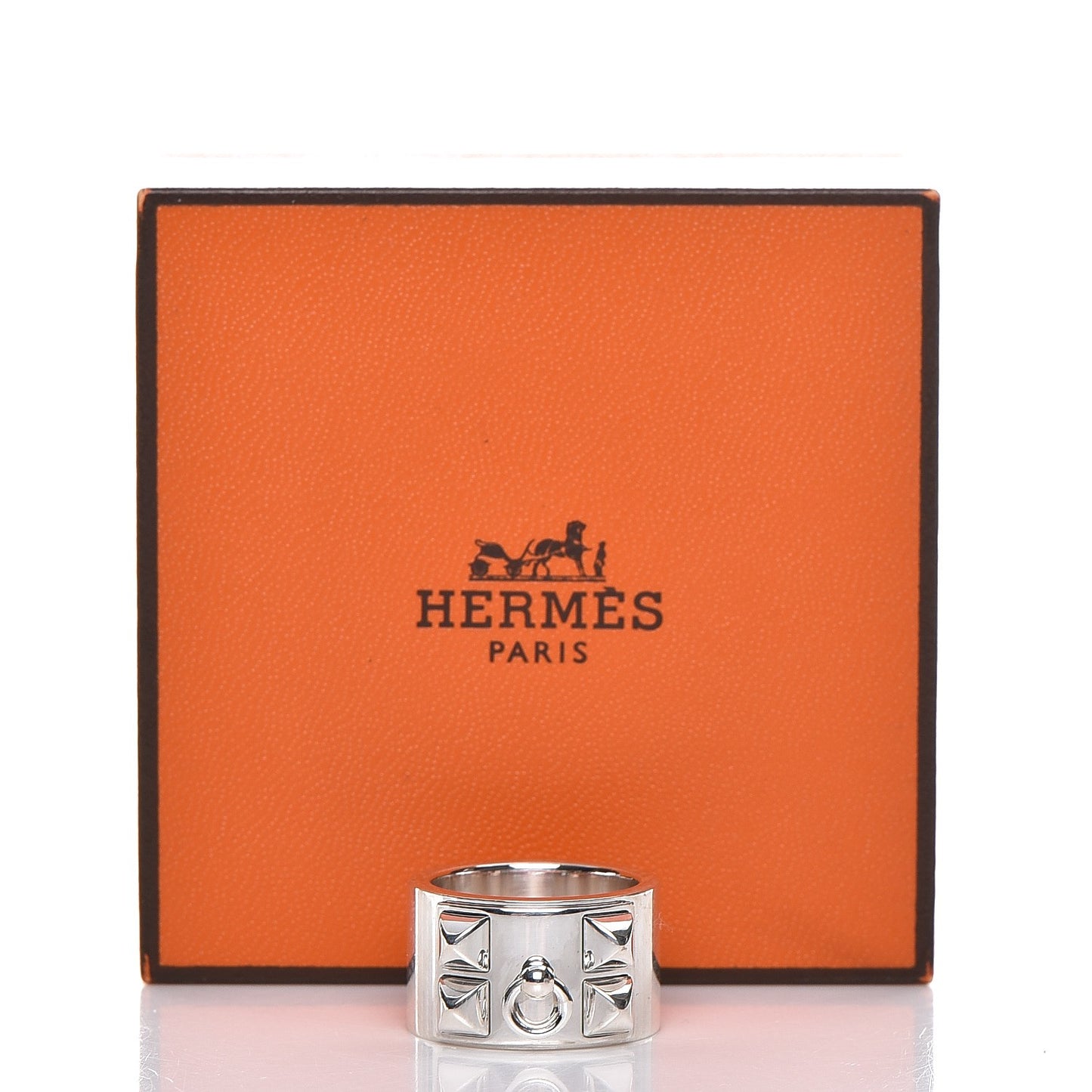 Sterling Silver Collier De Chien CDC Ring 52 6