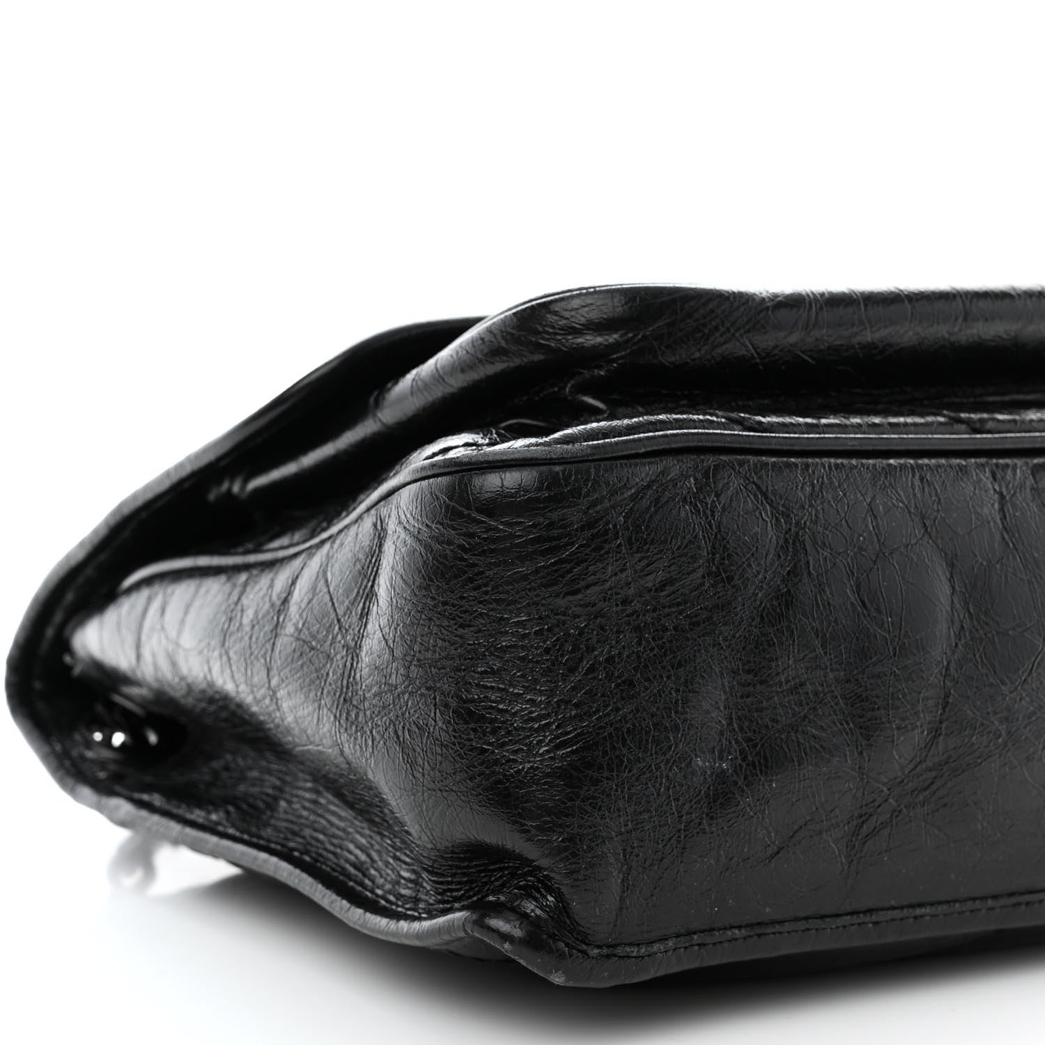 Saint Laurent Crinkled Calfskin Matelasse Monogram Medium Niki Chain Satchel Black 9 of 12