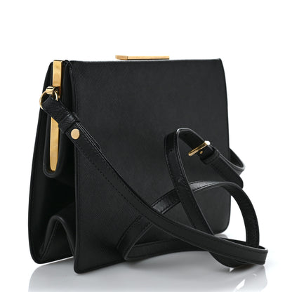 Prada Saffiano City Calfskin Light Frame Bag Black 3 of 8