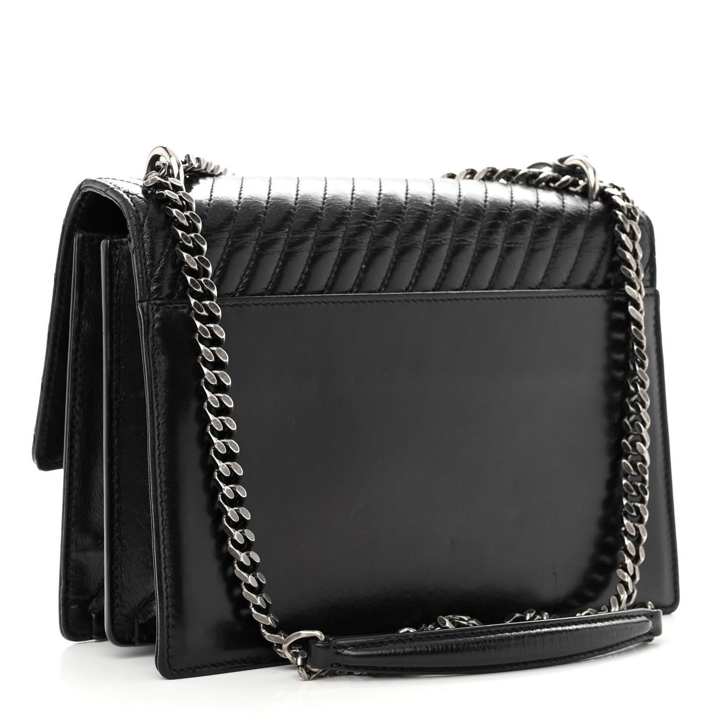 Lambskin Mixed Quilted Medium Monogram Sunset Black