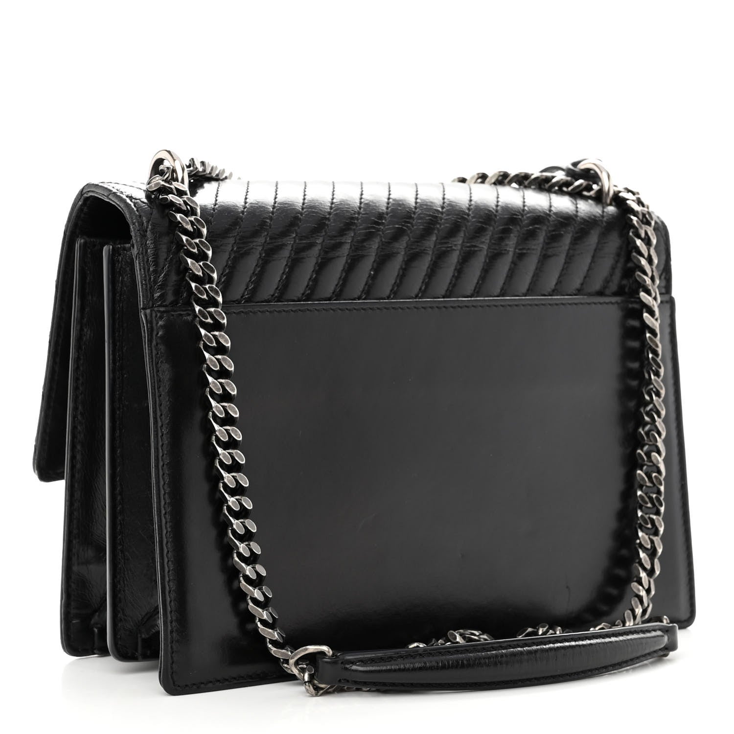 Saint Laurent Lambskin Mixed Quilted Medium Monogram Sunset Black 3 of 10