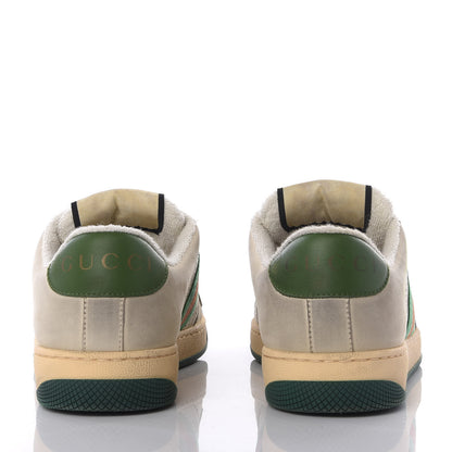 Gucci Nubuck Web Womens Screener Sneakers 36 Dusty Milk New Mystic White Vintage Green 4 of 10
