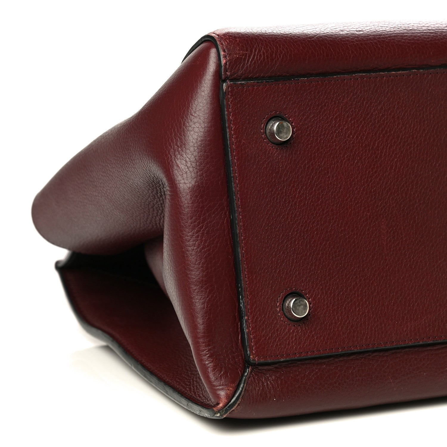 Celine Drummed Calfskin Large Edge Shoulder Bag Burgundy 9 of 32