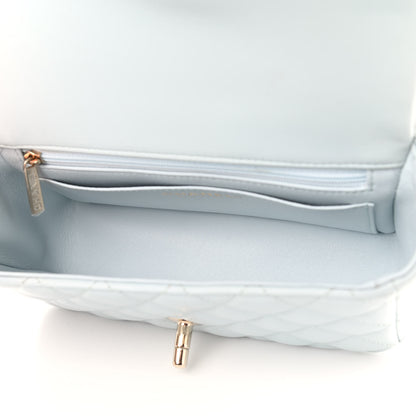 Chanel Lambskin Quilted Mini Top Handle Rectangular Flap Light Blue 5 of 11