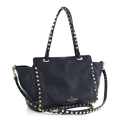 Valentino Garavani Vitello Small Rockstud Tote Marine 3 of 13