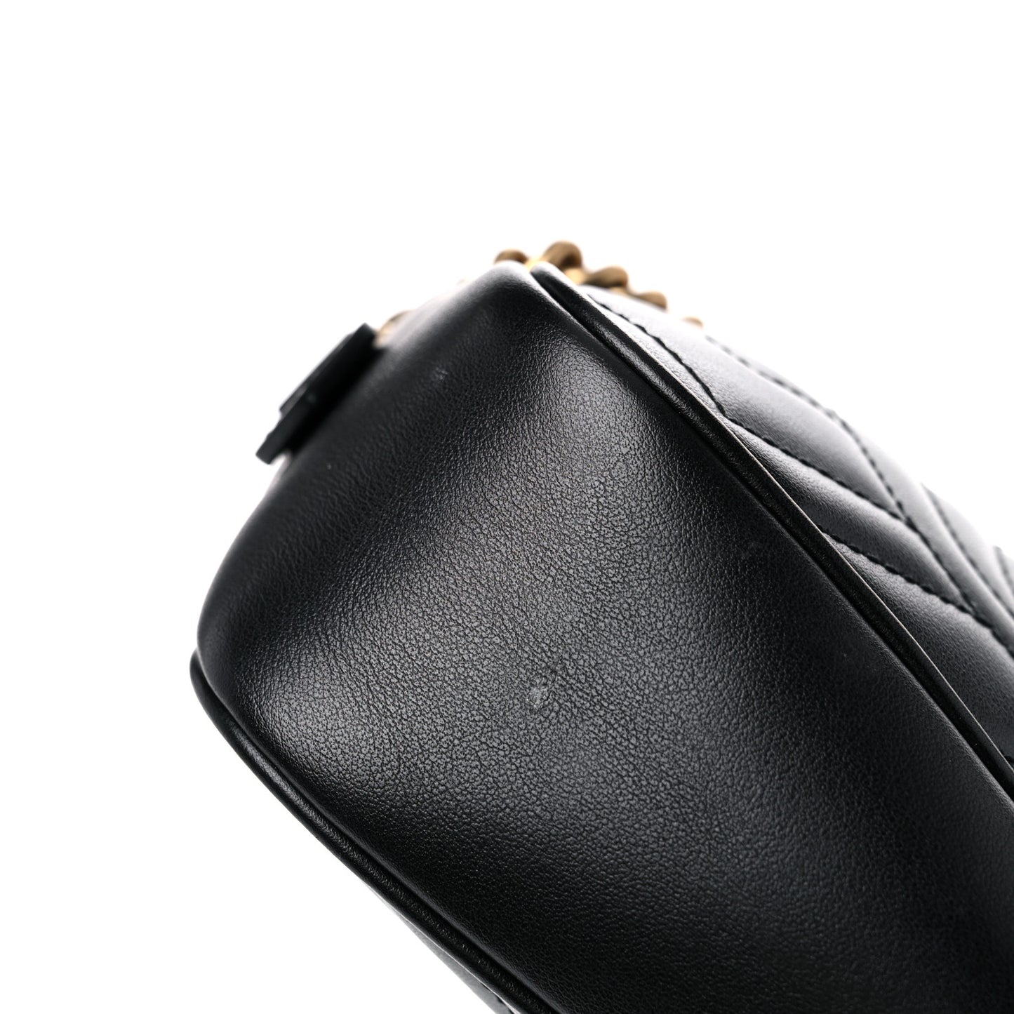 Calfskin Matelasse Mini GG Marmont Chain Shoulder Bag Black