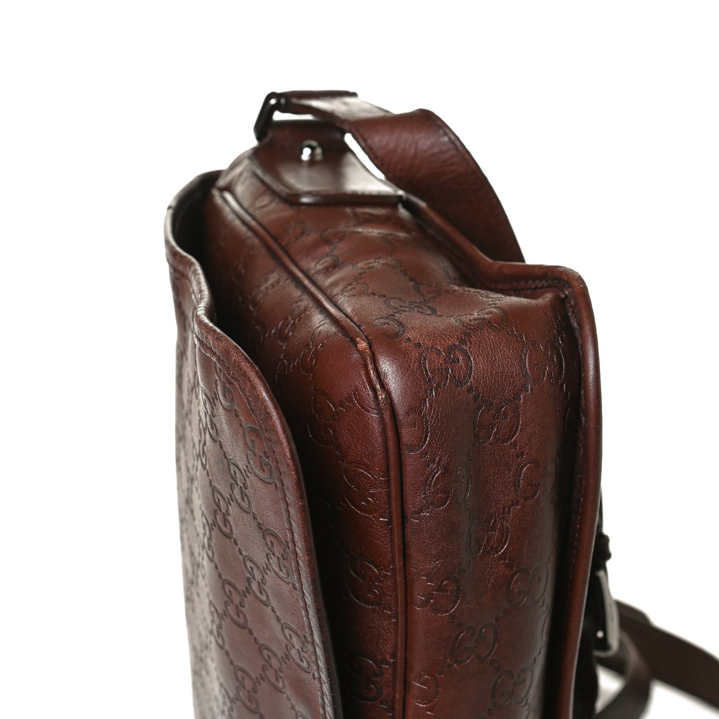 Guccissima Flap Messenger Bag Dark Brown