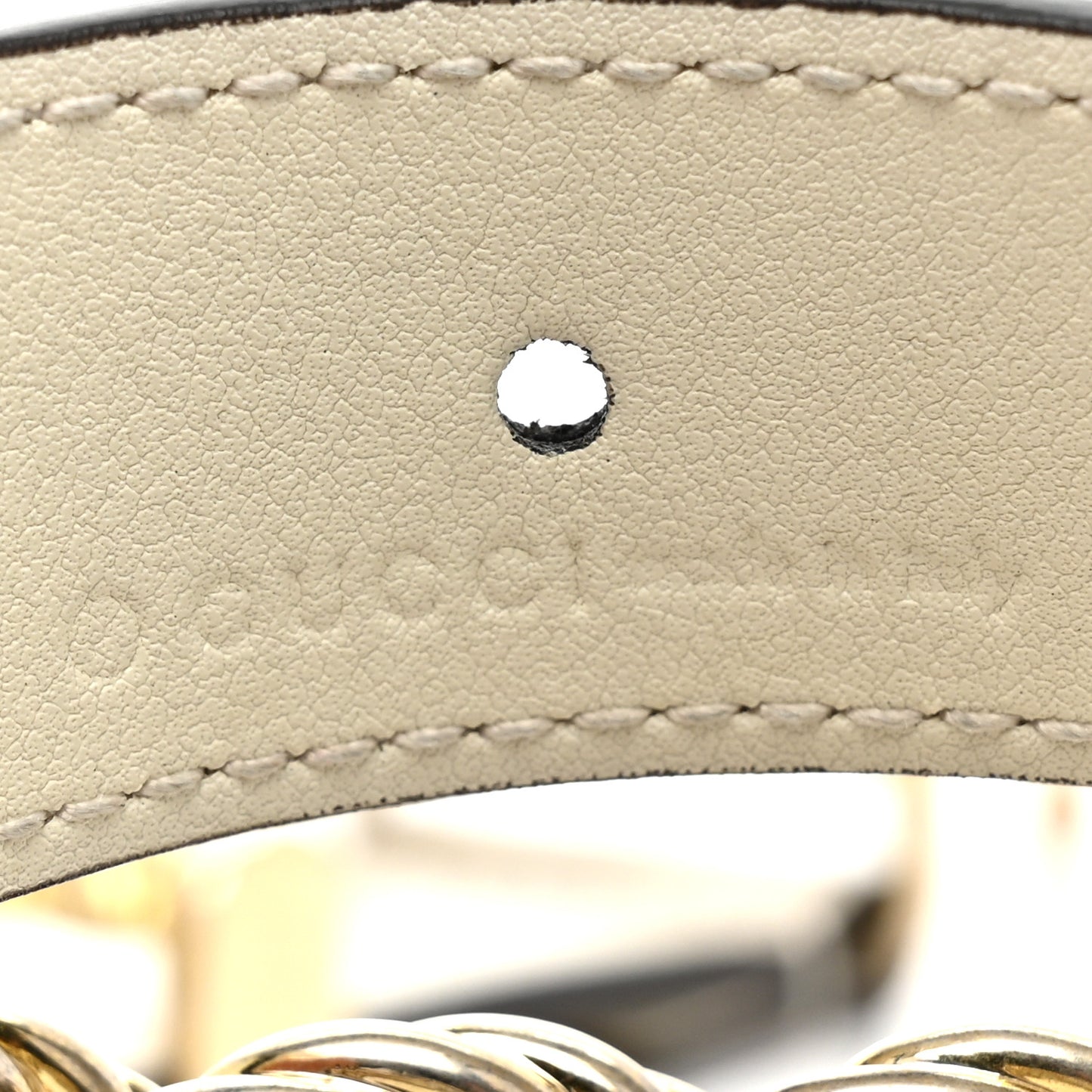 Calfskin Torchon Double G Chain 25mm Belt 85 34 Mystic White