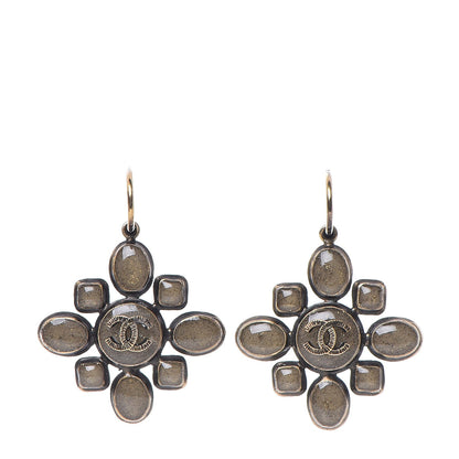 Chanel Gripoix Dangle Earrings Gold 1 of 7