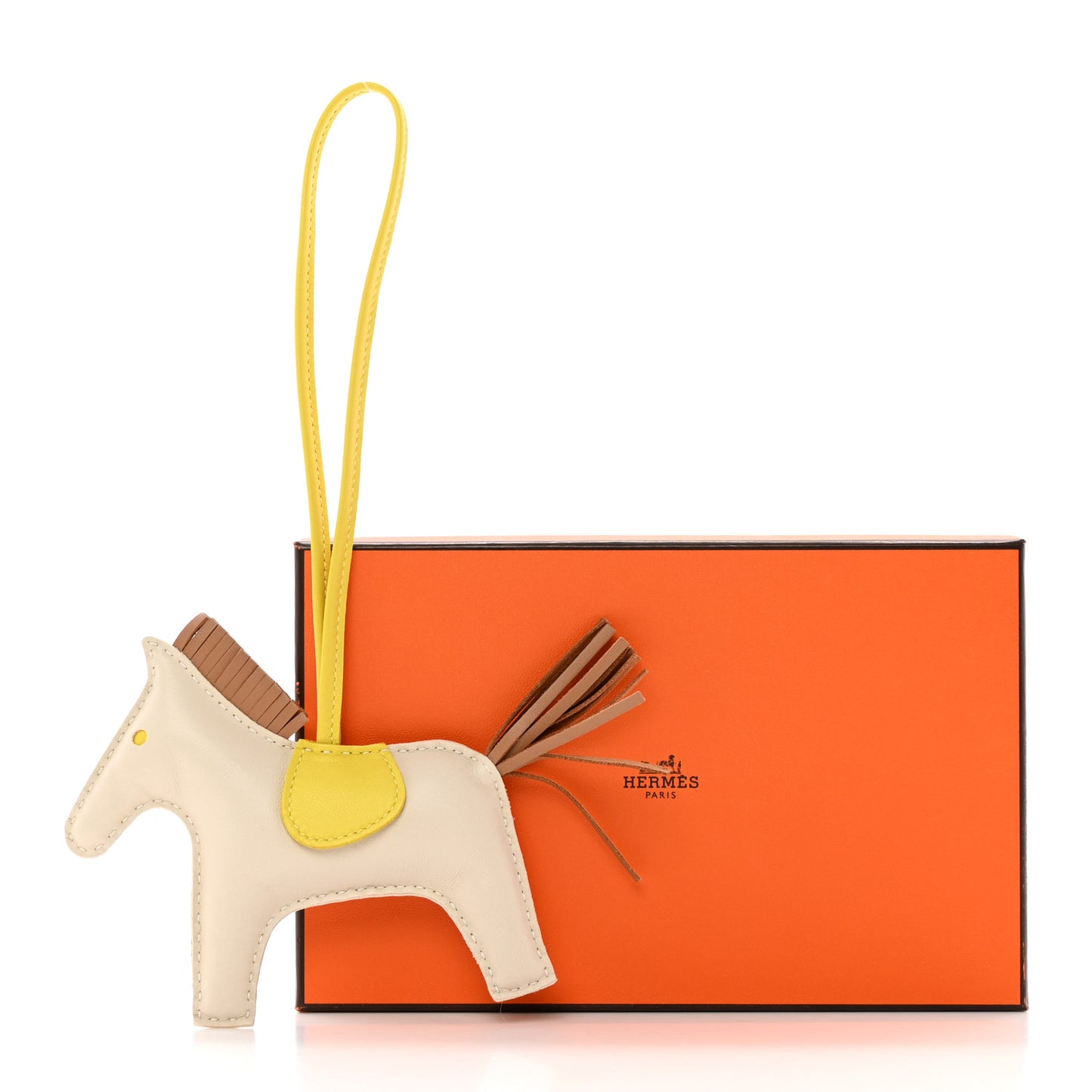 Milo Lambskin Grigri Rodeo Horse Bag Charm MM Craie Chai Lime