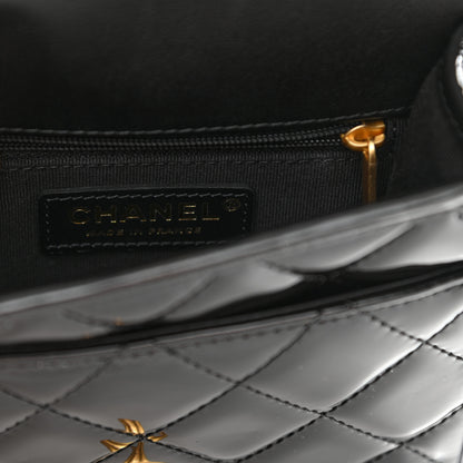 Chanel Patent School Memory Mini Top Handle Flap Black 6 of 7