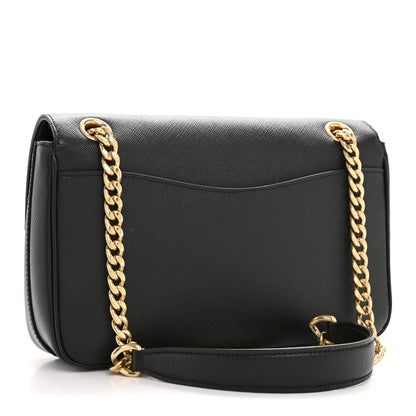 Prada Saffiano Flap Shoulder Bag Black 3 of 14