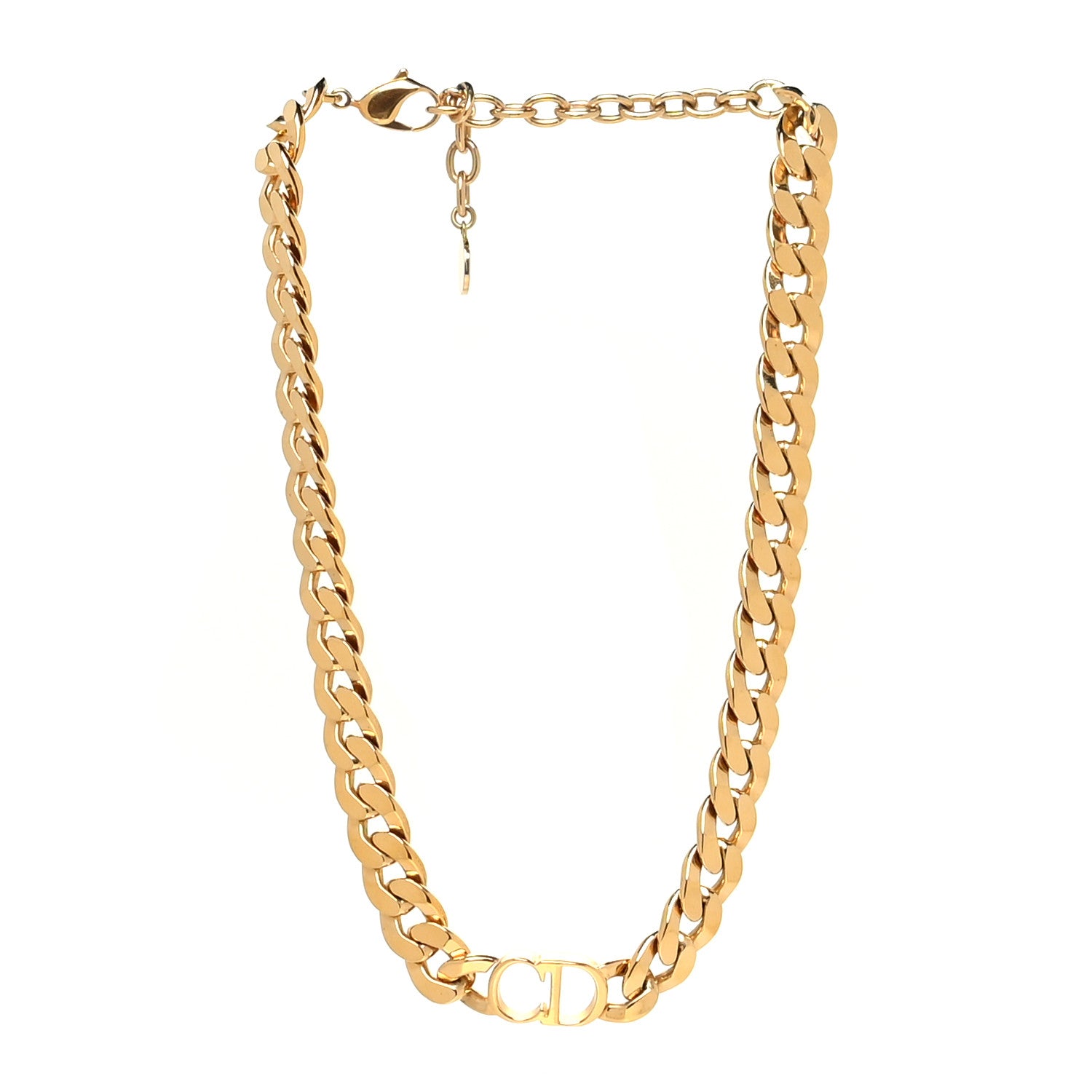 Christian Dior Metal Danseuse Etoile Chain Choker Necklace Gold 3 of 5