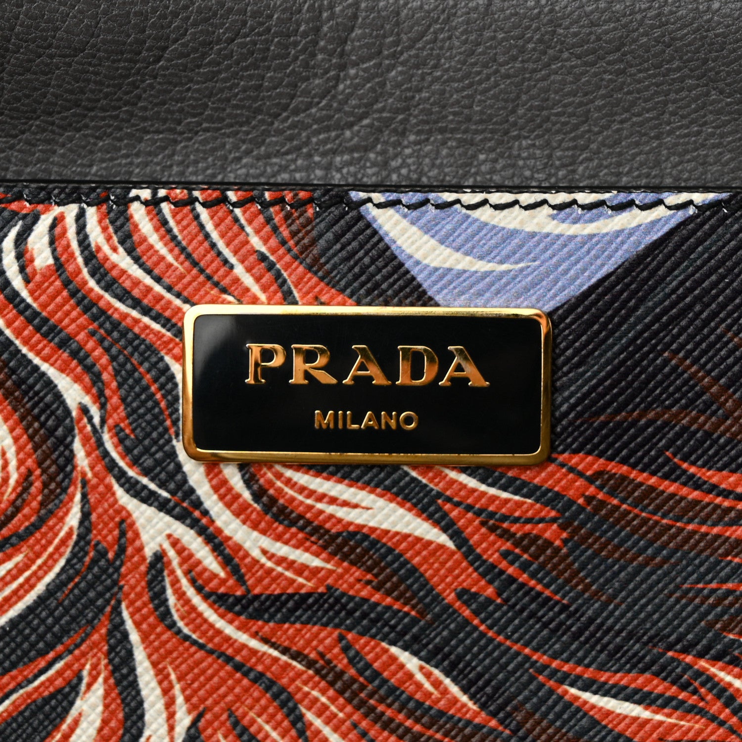 Prada Saffiano Print Hawaiian Girl Front Pocket Tote Smeraldo 6 of 14