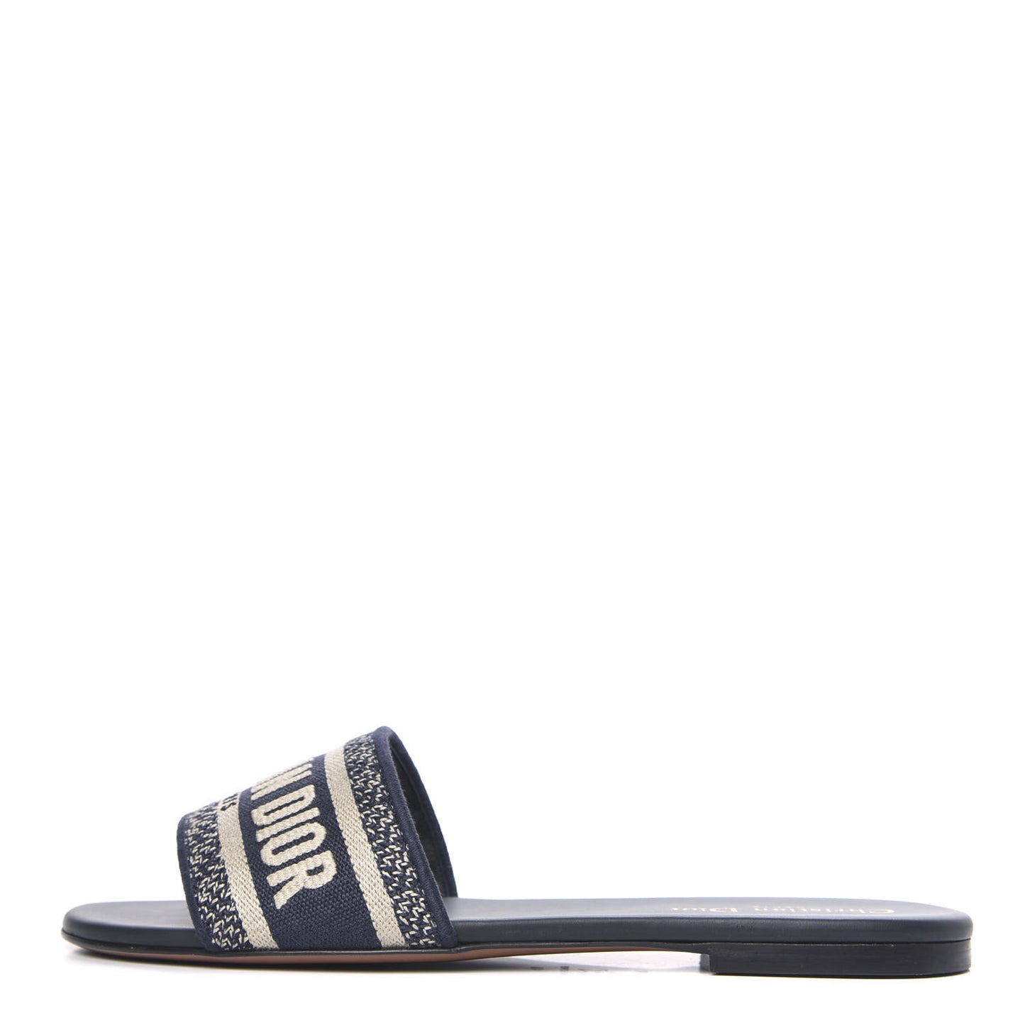 Canvas Embroidered Dway Mules Slide Sandals 40 Deep Blue