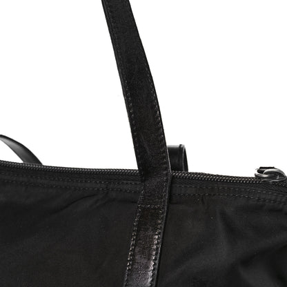 Prada Tessuto Nylon Calfskin Shopping Tote Black 14 of 14