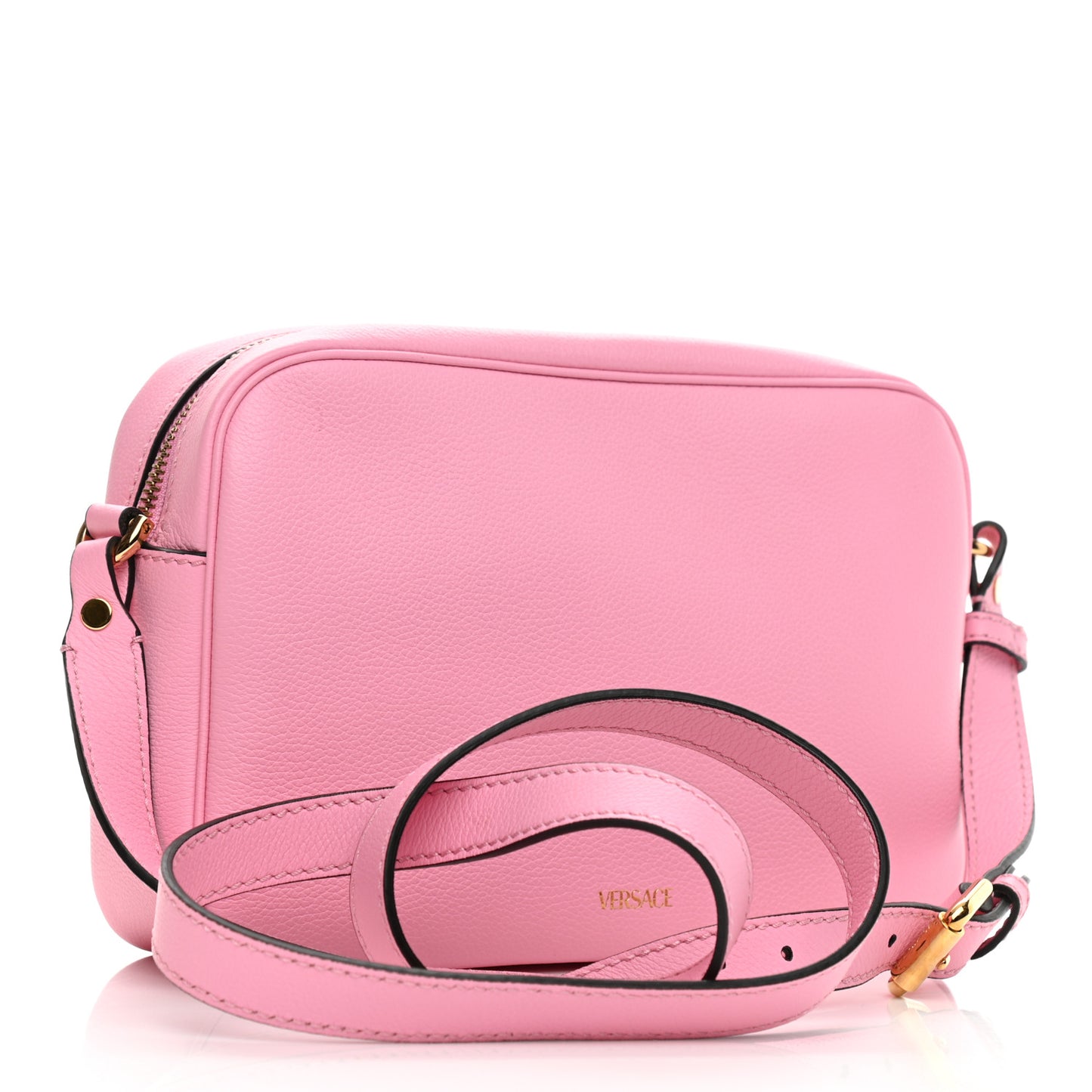 Grained Calfskin Medusa Camera Bag Pink