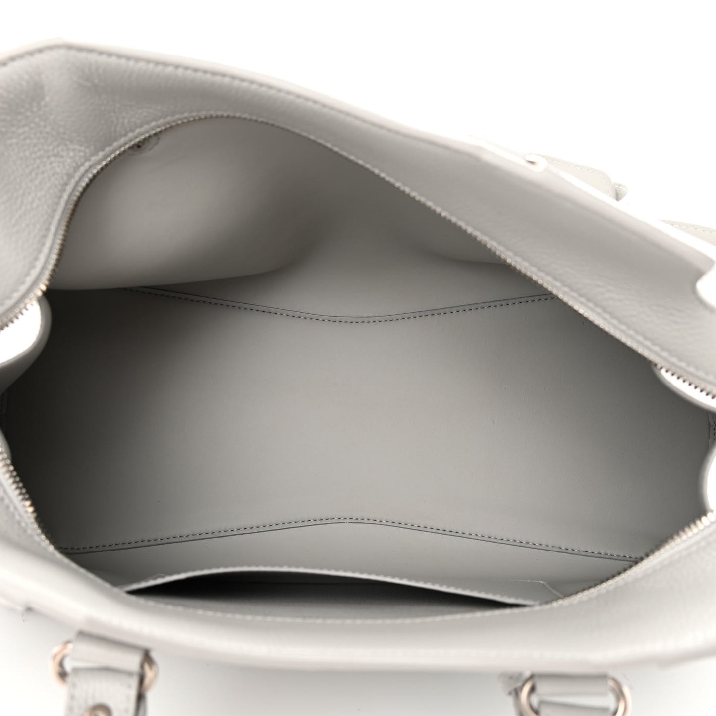 Grained Calfskin Silver Hardware Neo Classic City Light Grey