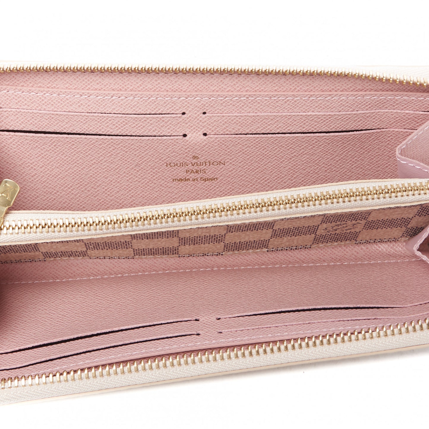 Damier Azur Clemence Wallet Rose Ballerine