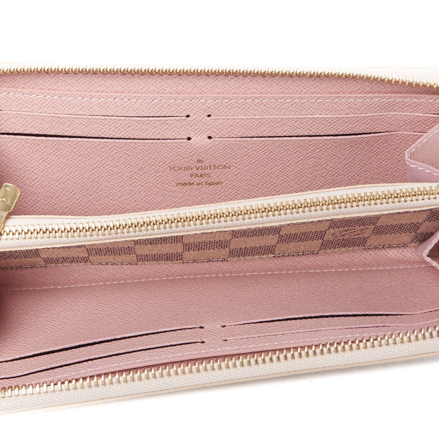 Louis Vuitton Damier Azur Clemence Wallet Rose Ballerine 4 of 8