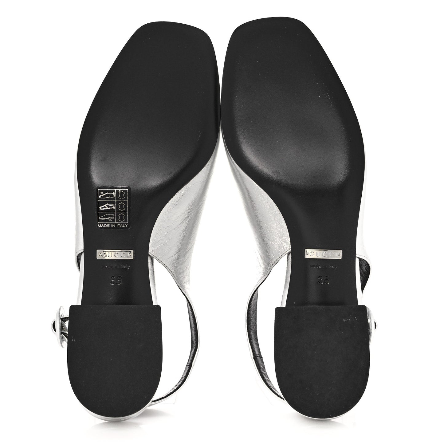 Metallic Nappa Horsebit Slingback Pumps 35 Argento