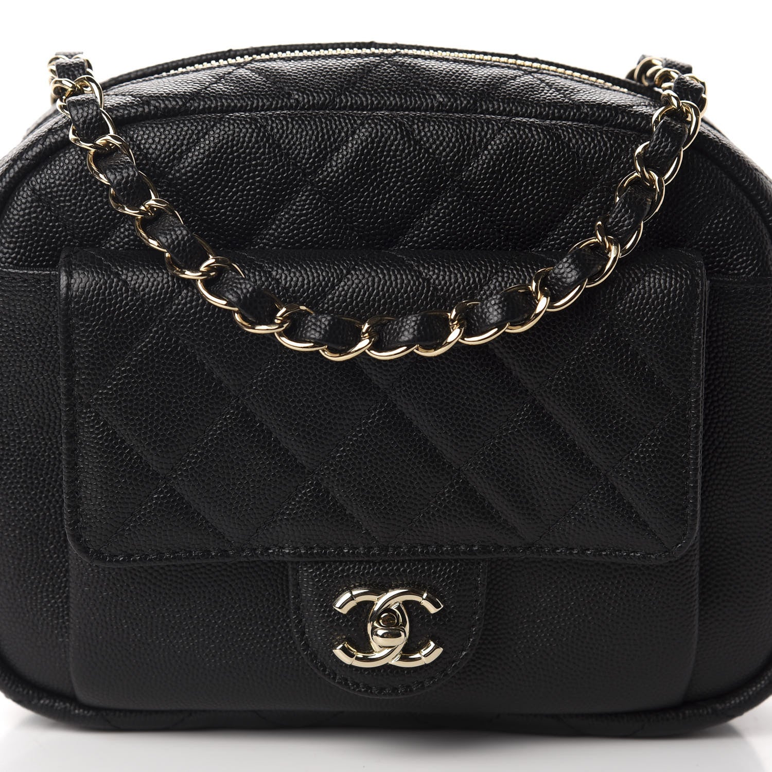 Chanel Caviar Quilted CC Day Camera Case Black 10 of 10