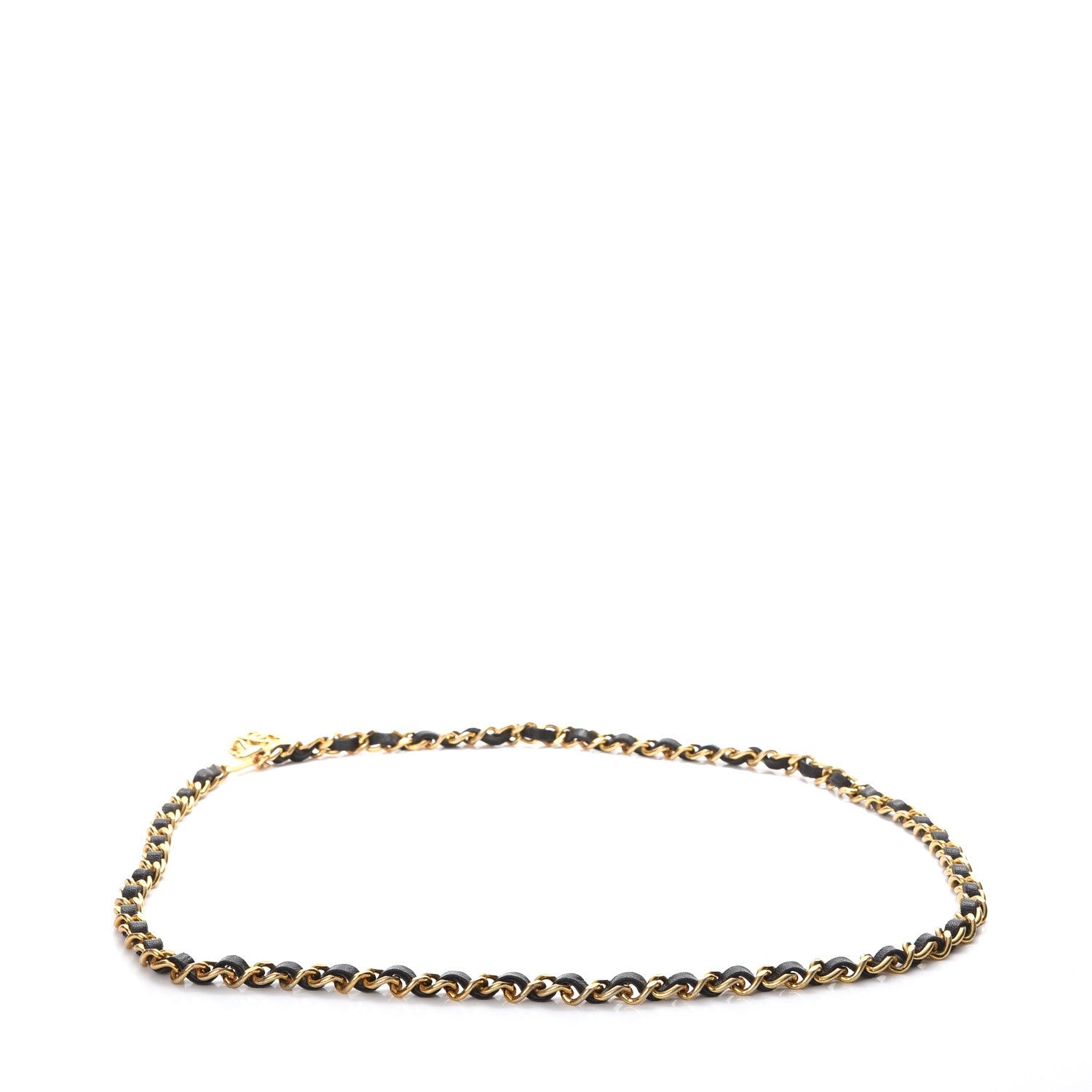 Chanel CHANE Lambskin Chain CC Medallion Belt Black Gold 4 of 7