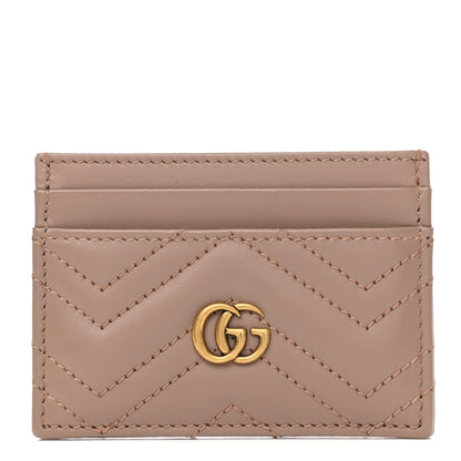 Gucci Calfskin Matelasse GG Marmont Card Holder Porcelain Rose 1 of 7