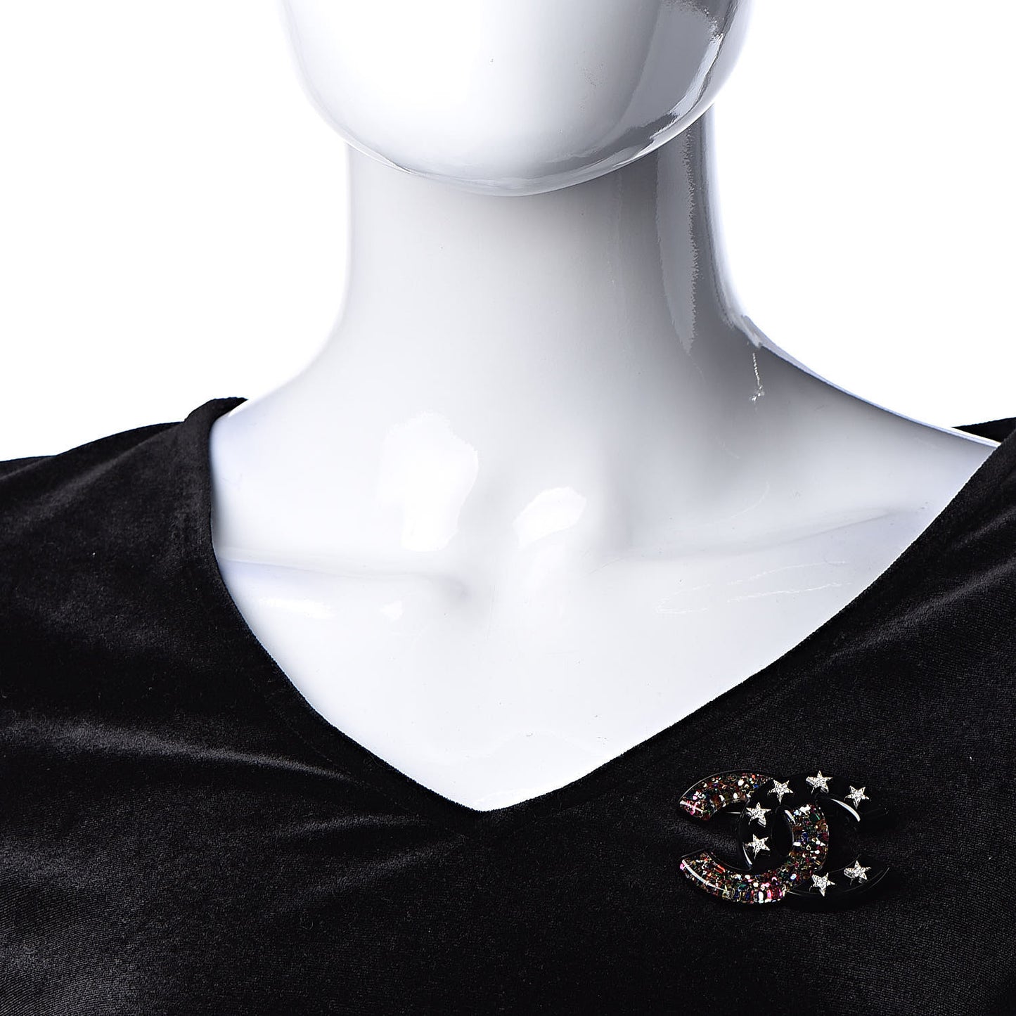 Resin Glitter Crystal CC Star Brooch Multicolor