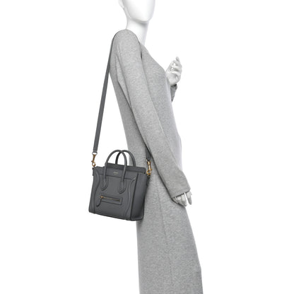Celine Drummed Calfskin Nano Luggage Kohl 2 of 10