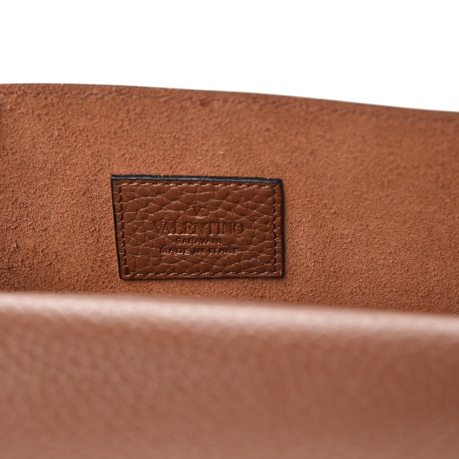 Valentino Garavani Pebbled Calfskin Rockstud Envelope Wallet on Chain Bright Cognac 6 of 8