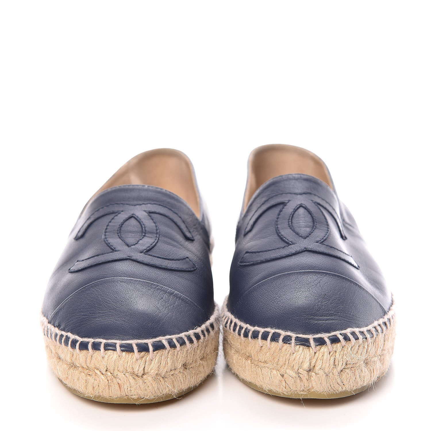 Chanel Lambskin CC Espadrilles 41 Navy 2 of 9