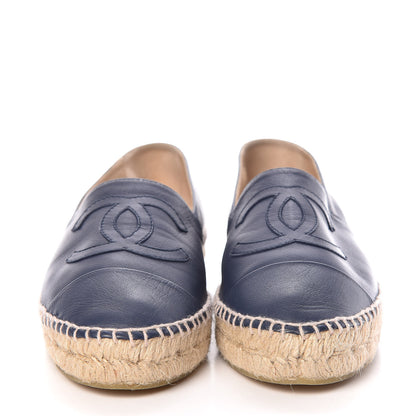 Chanel Lambskin CC Espadrilles 41 Navy 2 of 9