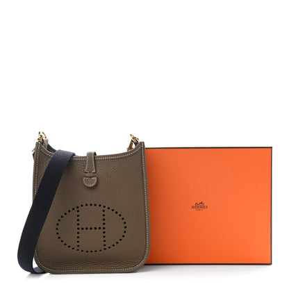 Hermes Taurillon Clemence Amazone Evelyne TPM Etoupe Bleu Indigo 11 of 11