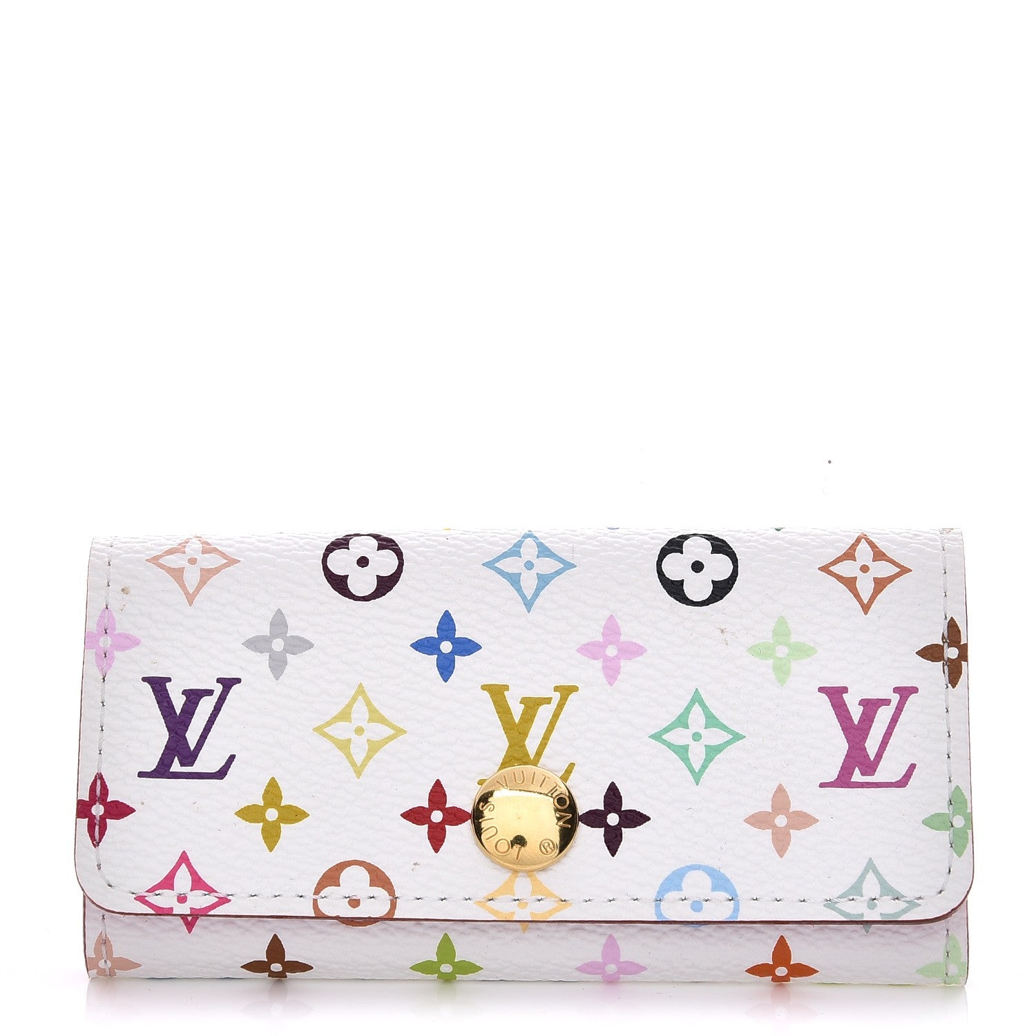 Louis Vuitton Monogram Multicolor Multicles 4 Key Holder White Litchi 1 of 6