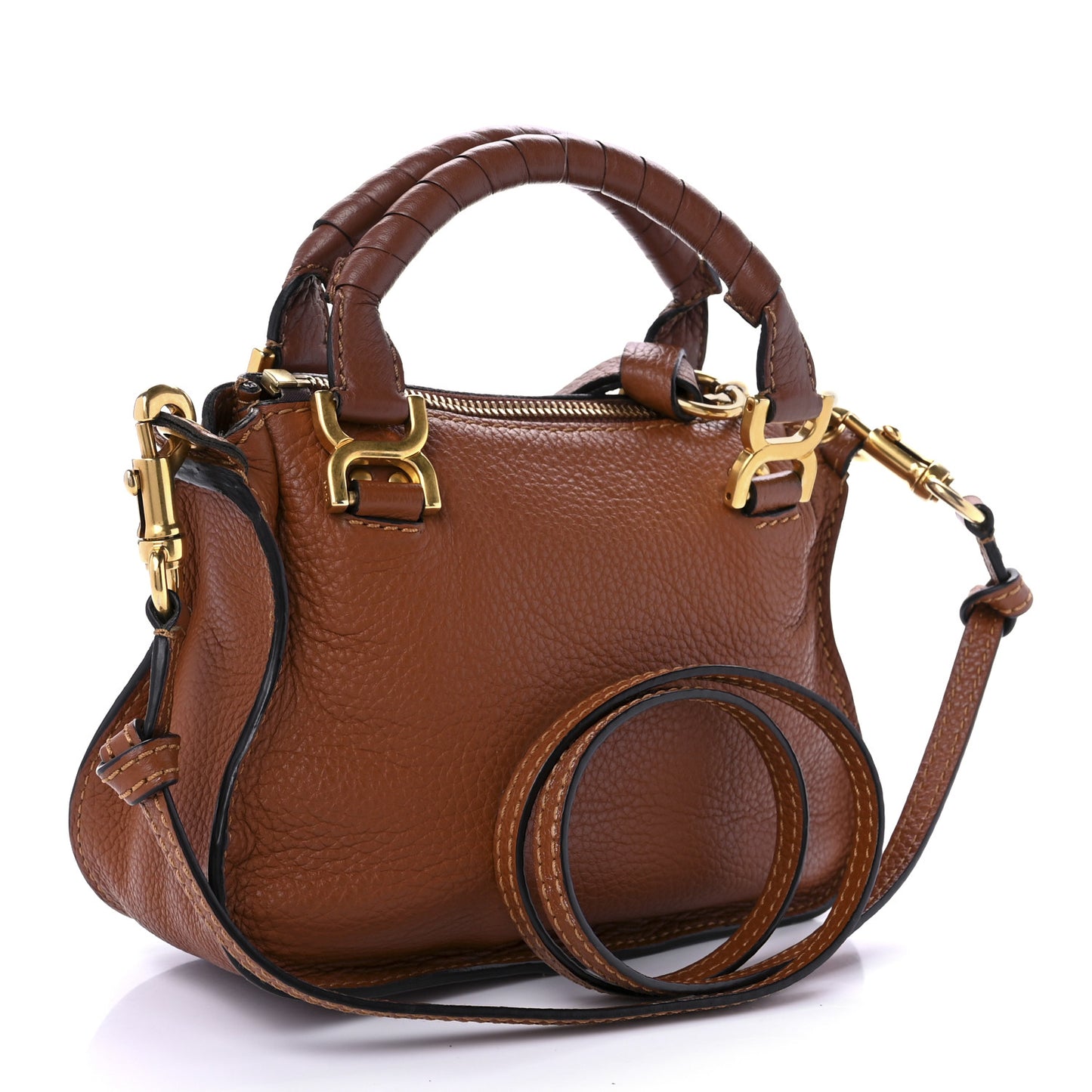 Calfskin Mini Marcie Satchel Tan