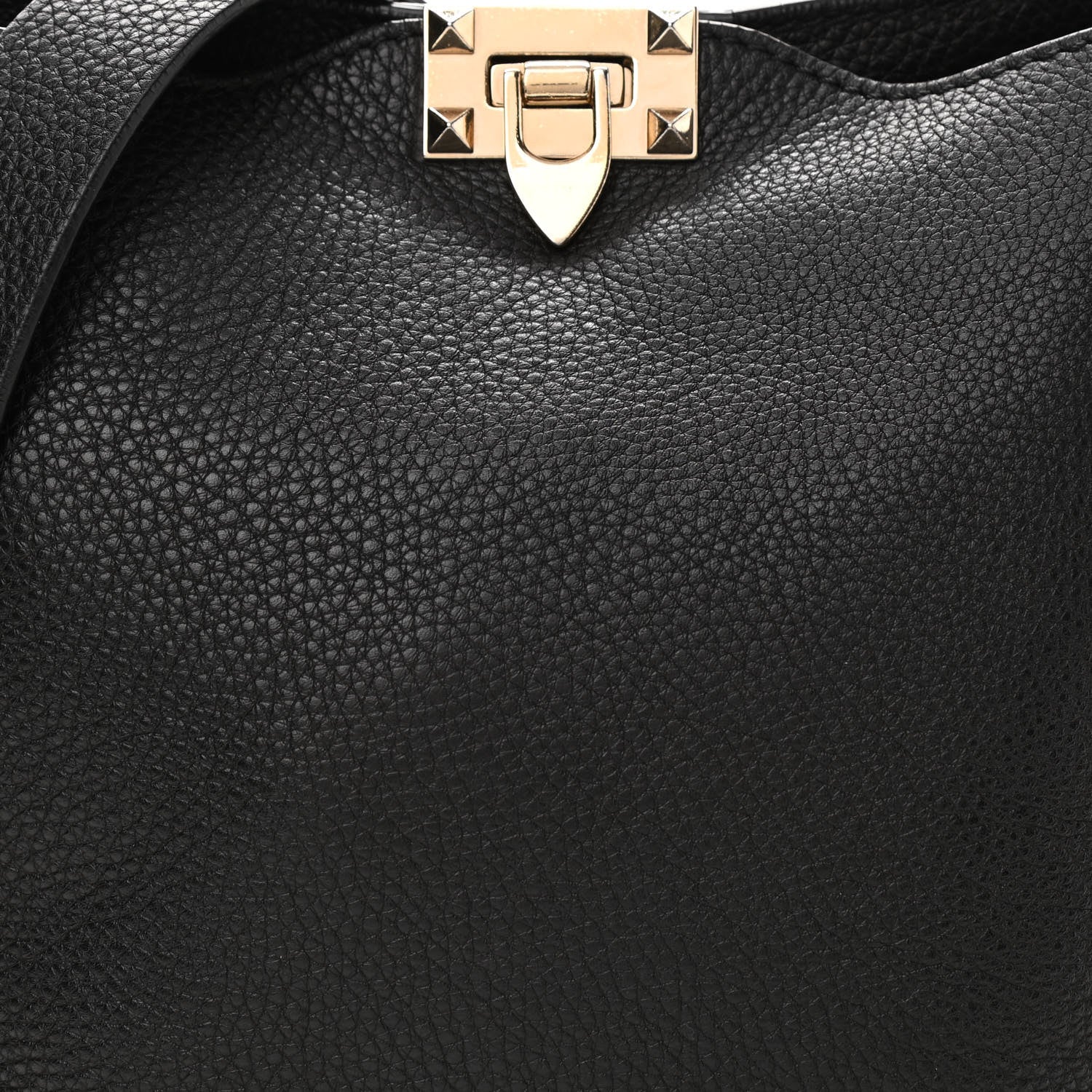 Valentino Garavani Pebbled Calfskin Small Rockstud Flip-Lock Messenger Bag Black 7 of 12