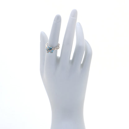 David Yurman Sterling Silver Diamond Blue Topaz 10mm Cable Wrap Ring 54 7 2 of 6