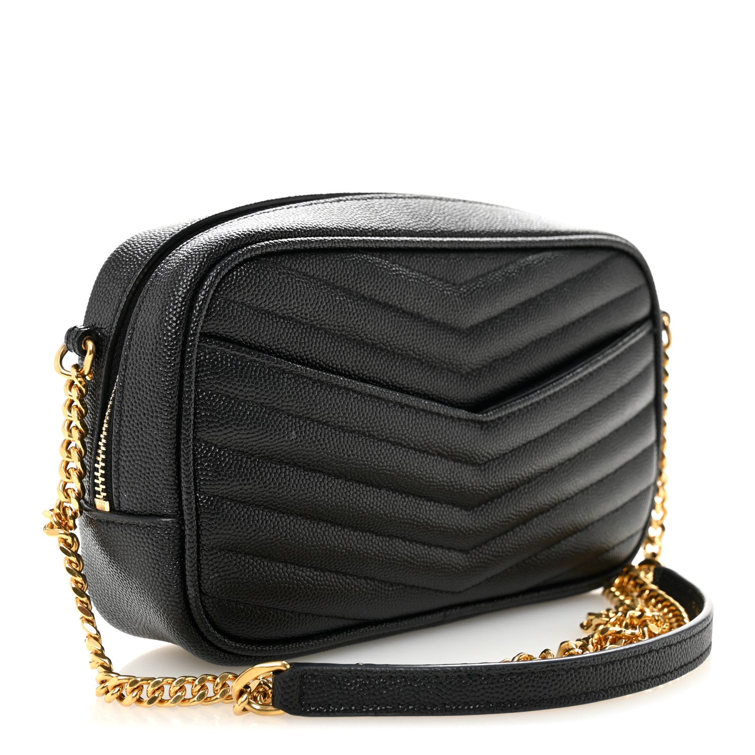 Saint Laurent Grain De Poudre Matelasse Monogram Mini Lou Camera Bag Black 3 of 11