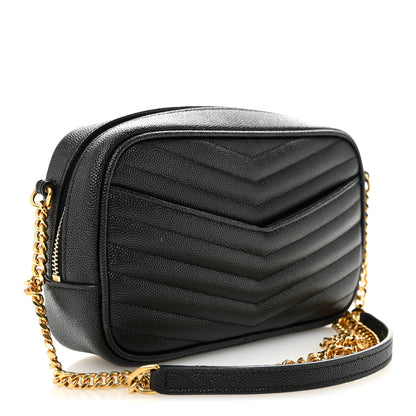 Saint Laurent Grain De Poudre Matelasse Monogram Mini Lou Camera Bag Black 3 of 11