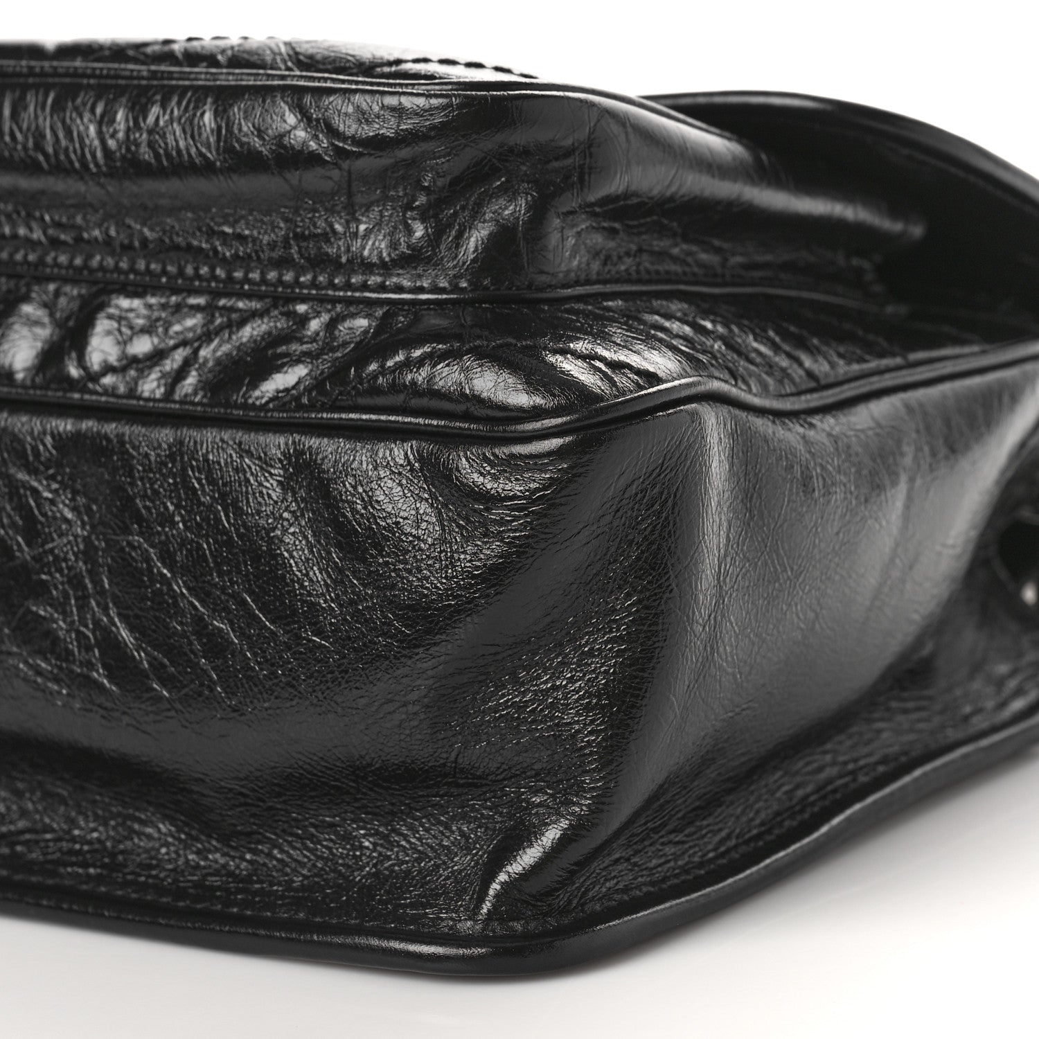 Saint Laurent Crinkled Calfskin Matelasse Monogram Medium Niki Chain Satchel Black 8 of 8