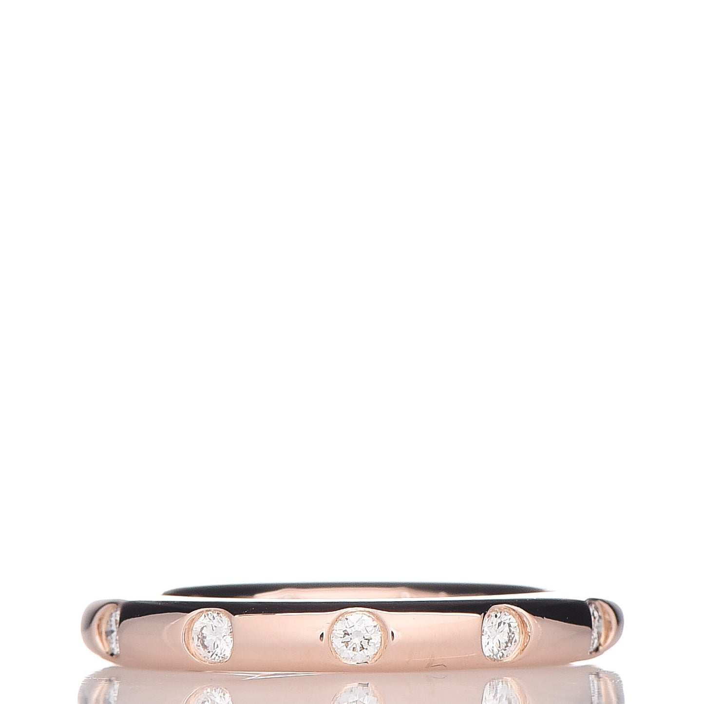 18K Rose Gold Diamond Bezet Band Ring 47 4