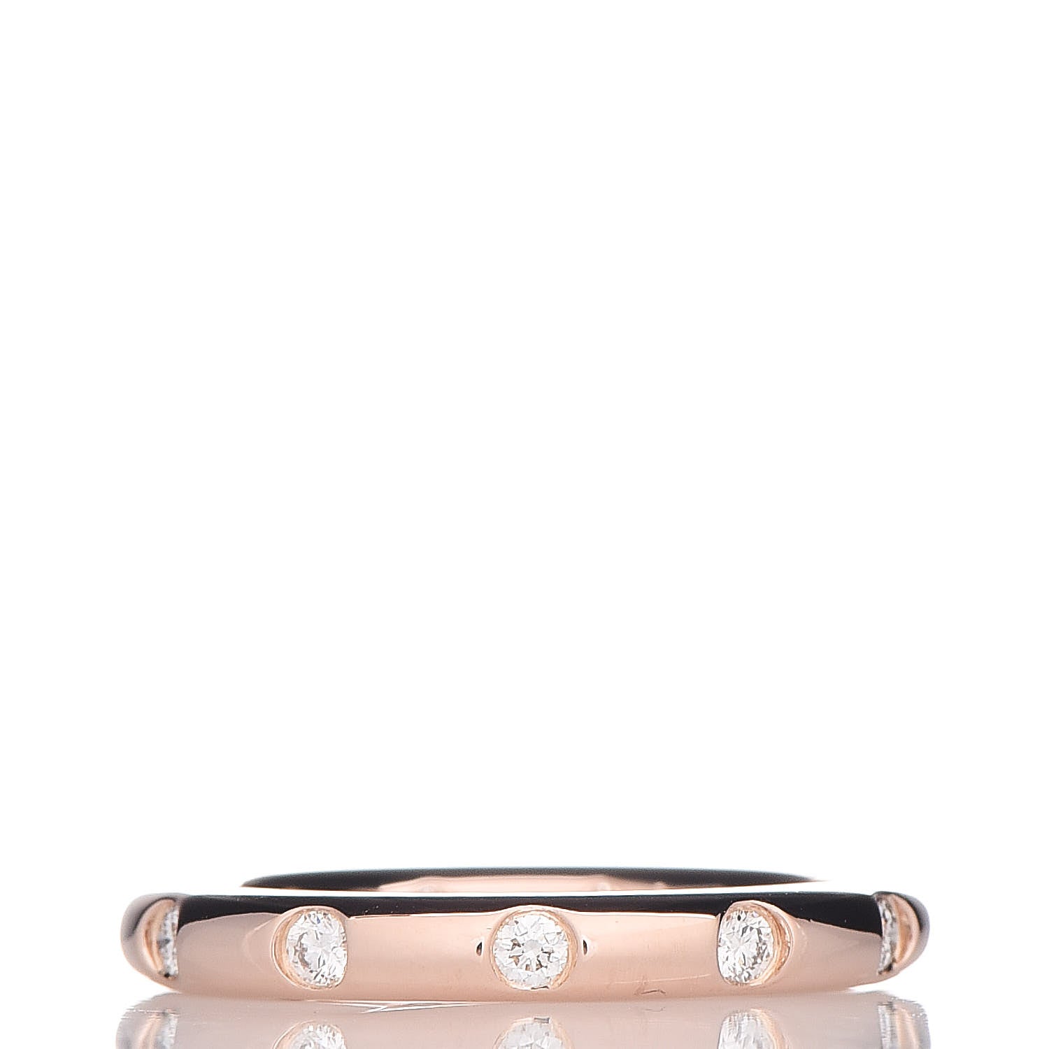 Tiffany 18K Rose Gold Diamond Bezet Band Ring 47 4 3 of 4