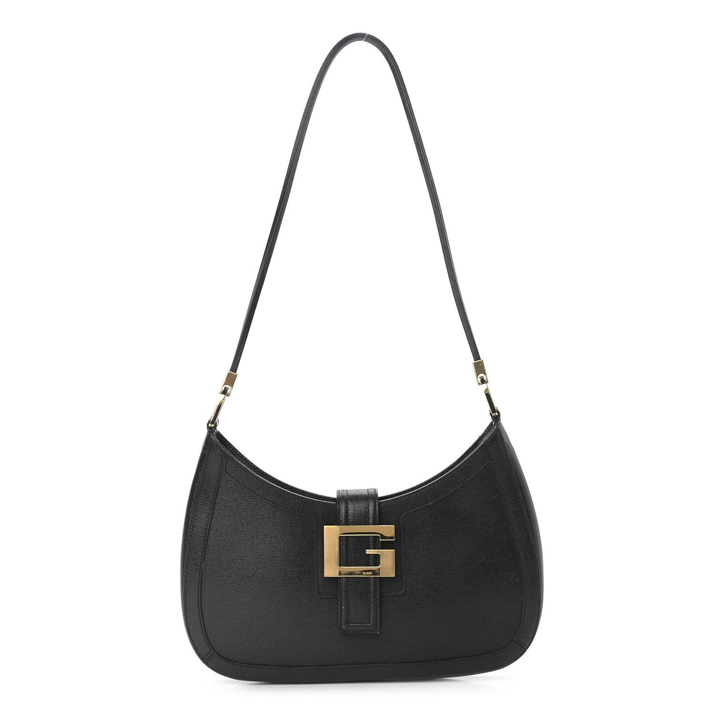 Calfskin G Buckle Shoulder Bag Black