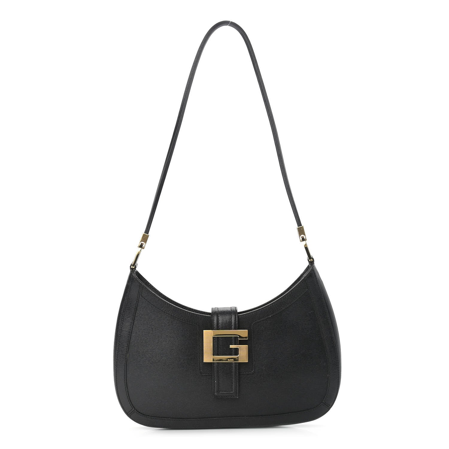 Gucci Calfskin G Buckle Shoulder Bag Black 1 of 22