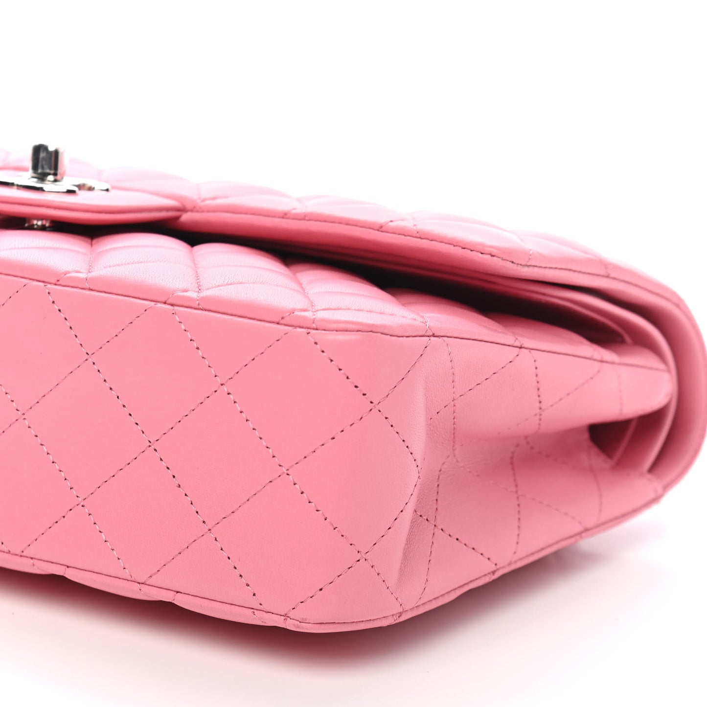 Lambskin Quilted Medium Double Flap Pink