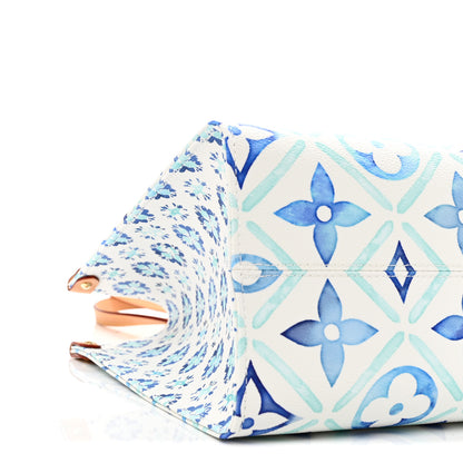 Louis Vuitton Monogram Tiles By The Pool Onthego MM Lagoon Blue 8 of 10